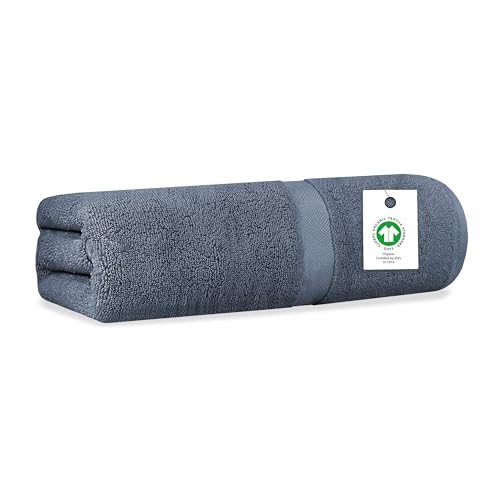 Delara Organic Cotton Luxuriously Plush Bath Towel | GOTS & OEKO-TEX Certified | Premium Hotel Quality Towels | Feather Touch Technology | 650 GSM Long Staple|Soft, Quick Dry & Ultra-Absorbent 30"x58"
