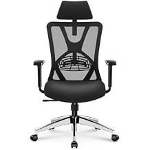Ticova Ergonomic Office Chair - High Back Desk Chair with Adjustable Lumbar Support, Headrest & 3D Armrest - 130Rocking Mesh Computer Chair