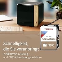 TOSHIBA N300 12TB Interne NAS-Festplatte, 3,5'' SATA HDD, 7200 RPM, 24/7 Betrieb, unterstützt 1-8 Baysysteme, 128MB Cache, 180TB/Jahr Arbeitslast, 3 Jahre Garantie (HDEXZ13ZNA51F). – Ansicht 4