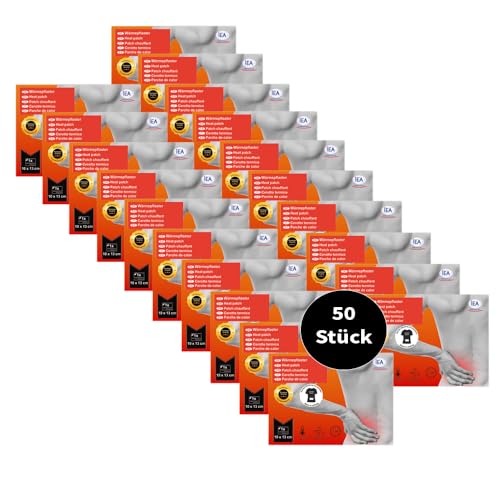 IEA Medical - 50er Box 10x13cm, Wärmepflaster, Körperwärmer, Rückenwärmer, Bodywärmer, Tiefenwärme, bei Muskel- und Gelenkschmerzen, Selbstklebend