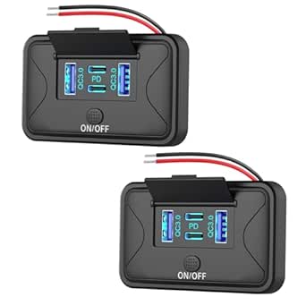 Chargeur De Voiture Usb-C - Double Adaptateur Usb Avec Port Pd 20 W - Qc3.0 Rapide Et Affichage
