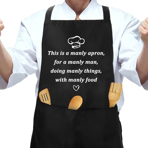 QONCV Father’s Day Gifts, Gifts for Dad Daddy Papa Father Bbq Kitchen Cooking Apron Fathers Day Birthday Christmas Presents Ideas from Son Daughter