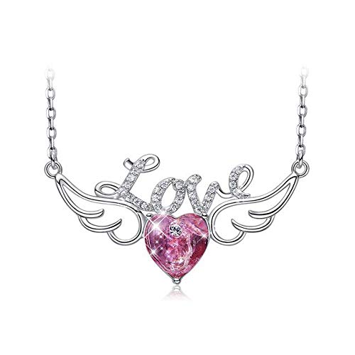 Collier Pendentif pour Femmes Cristaux Cœur Chaîne Bijoux d'amour N1360C