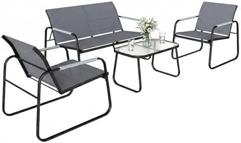 Outsunny Conjunto de Jardín Exterior de 4 Piezas, Muebles Jardín ...