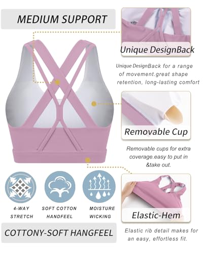 Image of RUNNING GIRL Sports Bras for Women,Seamless Strappy Sports Bra High Support Crisscross Back with Removable Pads