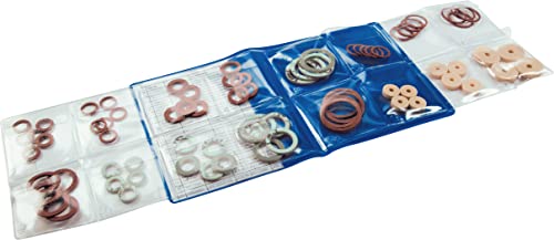 Cornat Dichtungs-Sortiment 75-teilig - Gummidichtungen, Fiberringe & O-Ringe im Set - Zur Anwendung im Sanitärbereich - Trinkwasser, Rot geeignet/Dichtungselemente/Dichtringe / T380004