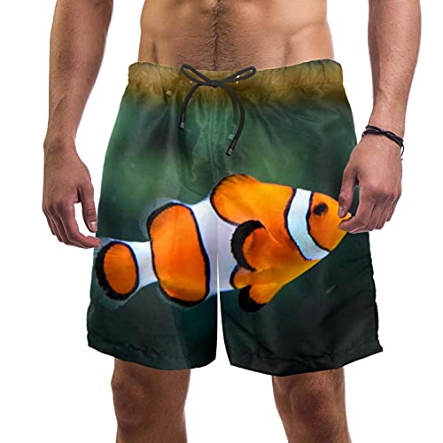 Short de bain pour homme multicolore doublé maille taille L motif poisson