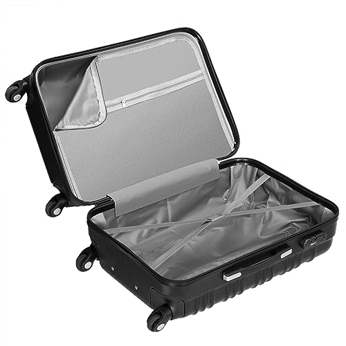 Zelsius Set Di Valigie 4 Pezzi, Nero | Valigia Rigida In Abs Con Chiusura A Combinazione, 4 Ruote E Divisorio Interno | Valigia A Mano, Set Di Valigie Rigide 4 Pezzi, Trolley, Valigia Grande - 9