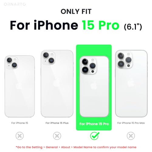ORNARTO Compatible with iPhone 15 Pro Case 6.1 ORNARTO Compatible with iPhone 15 Pro Case 6.1