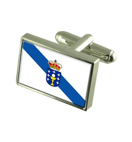 Gemelos de Galicia de alta joyería con estuche de recuerdo grabado para camisas de gala