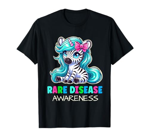 Rare Disease Awareness Zabra Ribbon Rare Disease Day Kids T-Shirt
