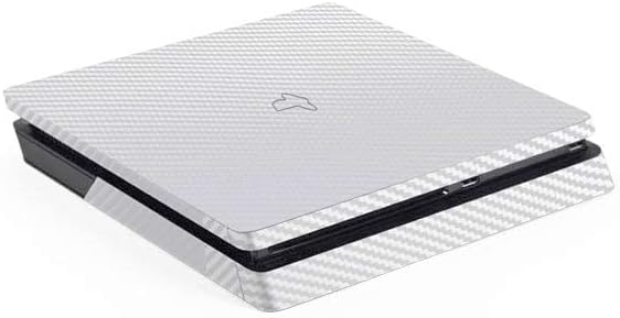 Skinit Decal Gaming Skin Compatible with PS4 Slim - White Carbon Fiber Specialty Texture Material Design