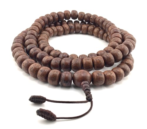 Healing Lama™ Genuine Bodhi Seed Mala. Premium Nepalese 108 Phoenix Seed Beads Prayer Japa Mala Necklace for Meditation. Blessed and Enerzized.