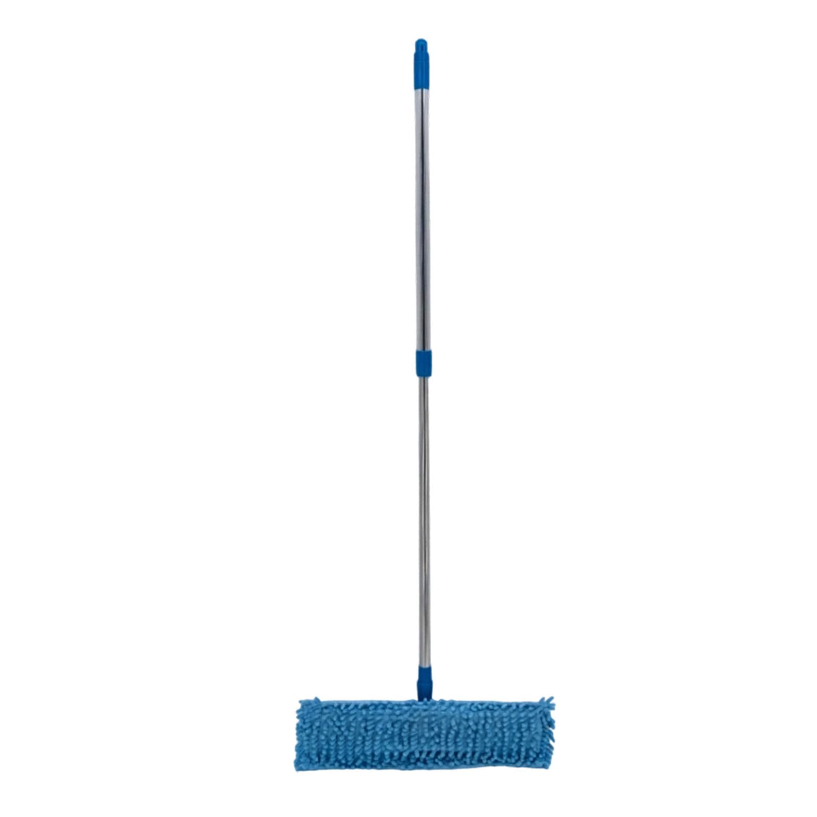 Zunate Trapeador Plano Seco y Húmedo con Almohadillas de Chenilla, Trapeador para Limpieza de Pisos Desmontable para Uso Doméstico, Doméstico de Lavado Reutilizable de Secado Rápido (Blue)