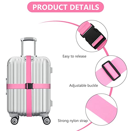 4 Pack Luggage Straps With 4 Pack Luggage Tags, Adjustable Suitcase Belts With Quick Release Buckle, Non-Slip Security Belts & Suitcase Tags, Travel Accessories For All Suitcase Baggage #TOP3