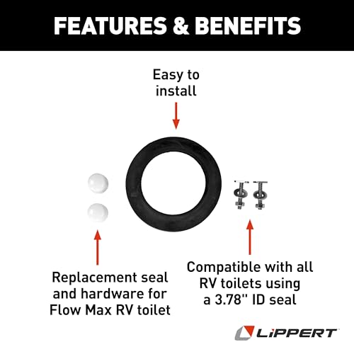 Image of Lippert Flow Max Replacement RV Toilet Bottom Gasket & Mounting
