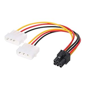 4p to 6p Power Cable Graphics Video Card 4 Pin Molex to 6 Pin PCI-Express PCIE Power Supply Cable Cord