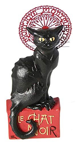 Museum Kollektion Le Chat Noir - Steinlen Figurine, Hand-Painted Resin, Black, Art Nouveau, Tabletop, Figurine
