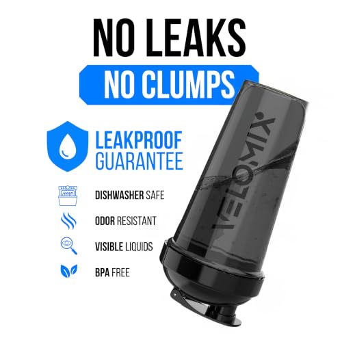 Image of VELOMIX 2 Pack 28oz Protein Shaker Bottle for Protein Mixes (Black /Grey)