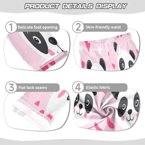 Toddler Girls Leggings Printed Yoga Pants Leggings Pink Love Heart Panda for Kids3