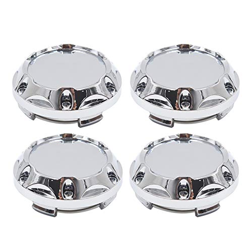 uxcell 4Pcs Silver Tone 64mm Dia 4 Lugs Car Tire Wheel Center Hub Caps Cover Protector