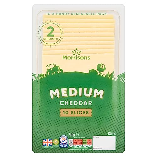 Morrisons Medium Cheddar Slices 240g