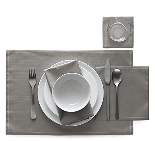 Servilletas de Tela MY DRAP de Algodón Pack 25 Gris Cuadradas miniatura 2