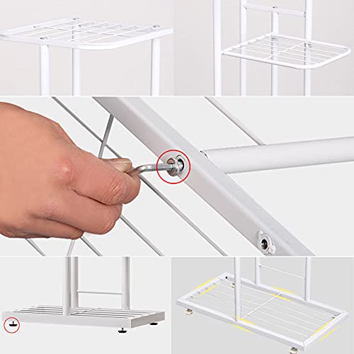 Scaffale verticale per piante a più livelli in metallo robusto con supporto per vasi da fiori e scaffale per riporre vasi per interni ed esterni, giardino, balcone, patio, vaso per piante in vaso
