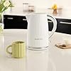 Russell Hobbs Wasserkocher [1,7L 2400W] Eden Weiß, Edelstahlakzente (herausnehmbarer Kalkfilter, Deckelöffnung per Knopfdruck, Wasserstandsanzeige, leuchtender Schalter, BPA frei) Teekocher 27360-70