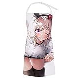 [RFSHOPWF] ウマ娘 ライスシャワー エプロン H型シンプルカフェエプロン おしゃれレディースメンズポケット付き シワになりにくい撥水汚れにくい家庭用ピナフォア 保育士キッチン業務用作業用えぷろん。70cm×84cm