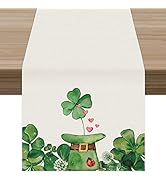 Celepaty St. Patrick's Day Table Runner 72 Inches Long, Shamrock St. Patricks Day Table Runner, S...