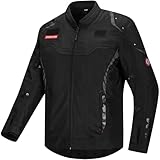 [ILM] バイク ジャケット 春夏秋 メッシュ 通気 速乾 ライダースジャケット CEプロテクター 着脱式防水インナー おしゃれ ツーリング メンズ JRC2