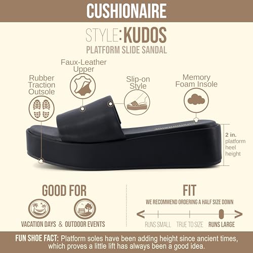 Image of CUSHIONAIRE Women's Kudos Platform Slide Sandals