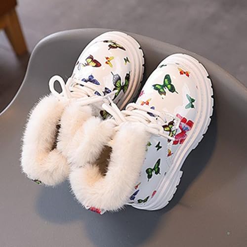 IWIHMIV Girls Ankle Boots with Side Zip Non Slip Soft Sole Winter Warm Casual Booties Toddler Lace Up Riding Boots3