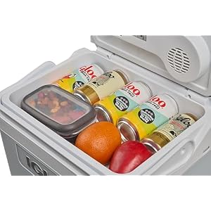 IGLOO IE24DC Nevera Eléctrica, 12V, 24L – Mini Frigorífico Compacto Gris para Coche, Camping, Viajes, Barco y Festivales – Ligera, Portátil y con Compartimento para Cables