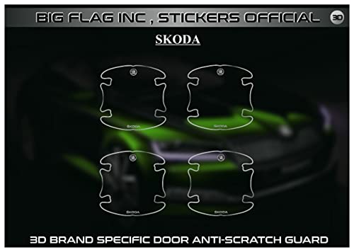 Image of BFRC 3D Gel Finish Car Door Transparent Handle Cup Scratch Guard Sticker Universal for Specific Brand (Pack of 4) (MRDRVAR) (SK0DA)