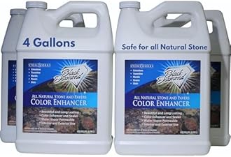 Black Diamond Stoneworks Color Enhancer Sealer for All-Natural Stone and Pavers. Marble, Travertine, Limestone, Granite, Slate, Concrete, Grout, Brick, Block. (4 Gallons)