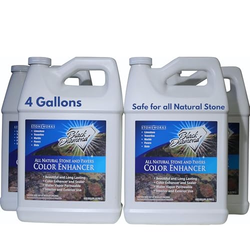 Natural Stone Color Enhancer Sealer for Paving Stone Marble Travertine Limestone Honed Granite Slate Concrete Grout Brick Block Gallon CE-4G