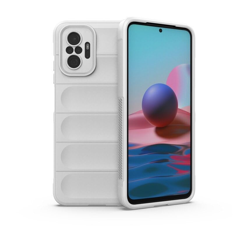 MOBITUSSION Silicone Matte Back Cover Designed for Redmi Note 10 Pro/Redmi Note 10 Pro Max Case with Camera Protection (White)