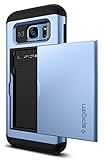 Spigen Slim Armor CS Galaxy S7 Edge Case with Slim Dual Layer Wallet Design and Card Slot Holder for Galaxy S7 Edge - Blue Coral