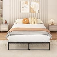 Yicensen Metallbett 140x200 cm Doppelbett mit Stahllattenstütze, 30cm Hoch – Ansicht 7