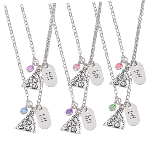 Holibanna 6pièces Colliers Amitié Pizza Mode Avec Pendentif Brillant Alliage Chaînes Sweater Pour Femmes Et Amies