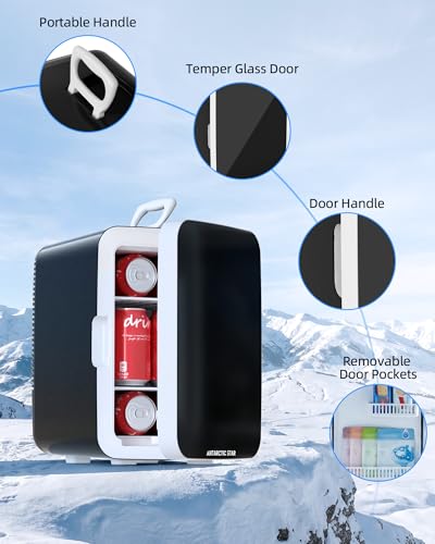 Image of Antarctic Star 10L Compact Mini Fridge, 2.6 Gal Portable Small Refrigerator