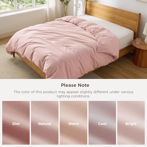Image of Bedsure Duvet Cover Queen - Only Includes 1 Duvet Cover (90 inchx90 inch), Hotel Luxury Soft Double Brushed All Season Bedding for Kids & Adults, Zipper Closure, Blush Pink (No Comforter, No Pillow Shams)