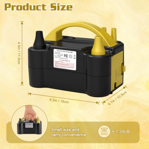 Image of IDAODAN Electric Balloon Pump, Portable Electric Balloon Blower Machine Inflator Air Pump for Party Decorations