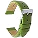 Price comparison product image Talk Time Genuine Calf Leather Watch Strap With Nubuck Lining Lime Green 14mm