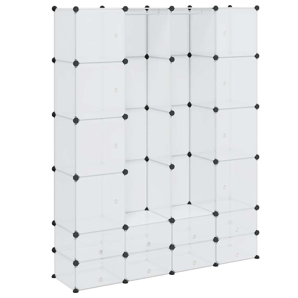 vidaXL Armario Modular con 18 Compartimentos Blanco 37x146x180,5 cm