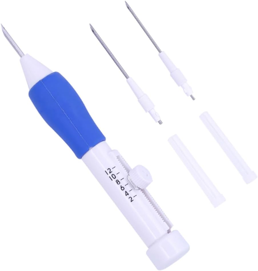 Holibanna Embroidery Pen Needles Set Interchangeable Punch Needle Kit Threader for DIY Crafts Suitable for Beginners Includes 10 Colorful and Accessories