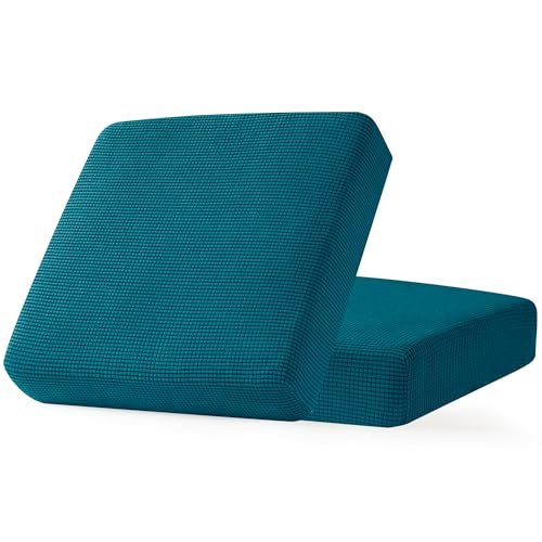 Image of CHUN YI 2PC Stretch Couch Cushion Covers, Sofa Seat Slipcovers Suitable for Armchair Loveseat Sofa with Spandex Jacquard Fabric(2pc,Teal)