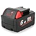 Waitley M18 18V 6.0Ah Replacement Battery Compatible with Milwaukee M18 18v 6000mAh M18B 48-11-1820 48-11-1850 48-11-1828 48-11-10 Lithium-Ion Battery Cordless Power Tools